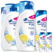 海飞丝洗发水套装去屑去油500ml*2+400ml送200ml 持久清爽控油清洁 男士女士通用 柠檬香