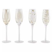 CreativeTops Mikasa系列 蚀刻水晶香槟高脚杯 金色 210ml*4  到手约￥171.09