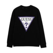 21日0点、黑卡会员！ GUESS 经典白底倒三角LOGO圆领套头卫衣