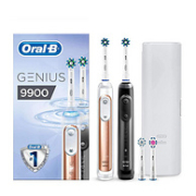 值哭！顶级旗舰，3D专业清洁，APP智能交互：Oral-B欧乐B Genius 9900电动牙刷套装 牙刷x2+刷头x4+手机架+旅行盒