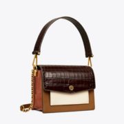 某猫¥5500！Tory Burch ROBINSON鳄鱼纹链条拼色风琴包