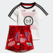 11日0点！ adidas 阿迪达斯 蜘蛛侠 婴童训练短袖套装 98元包邮（需用券，前1小时）