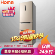 Homa 奥马 BCD-219WDT/B 三门冰箱 219升