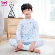 猫人 100%新疆长绒棉 男女童秋衣秋裤套装