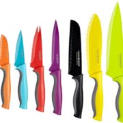 prime会员！Cook N Home 02547 彩色碳涂层不锈钢刀具7件套（带刀鞘） 到手￥127.35