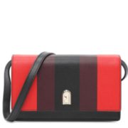 11日0点！FURLA/芙拉 2020春夏黑拼红色简约牛皮女士斜挎包
