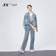 聚划算百亿补贴：LILY  女装 烟管裤高腰拖地阔腿裤  牛仔裤