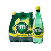 法国原装进口 巴黎水（Perrier）气泡矿泉水 柠檬味含气天然矿泉水 500ml*6瓶 （塑料瓶）整箱 *3件