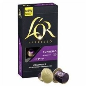 L'OR Supremo浓缩胶囊咖啡 浓度10 （10盒，共100粒）兼容Nespresso咖啡机