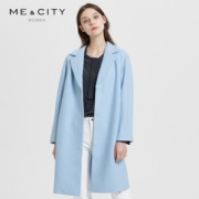 美邦旗下 Mecity 女羊毛针织廓形呢大衣 60%羊毛含量