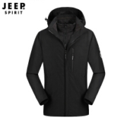 吉普 JEEP  羽绒棉冲锋衣  男女款夹克  秋三合一两件套