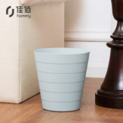 佳佰 竹节垃圾桶  6L 灰蓝色