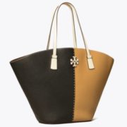 Tory Burch 汤丽柏琦双色拼接大开口扇形托特包