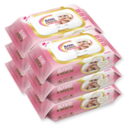五月花 婴儿手口可用湿巾 80片装*6包带盖 *3件