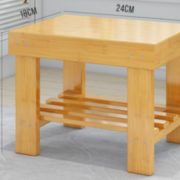 稳固承重！美之构 多层可坐实木换鞋凳 24*18*20cm