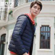 轻盈保暖！SNOW FLYING 雪中飞 男士连帽羽绒服