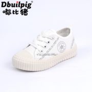 防撞鞋头！DBUILPIG 嘟比猪 儿童帆布鞋