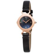 Tissot 天梭 Femini-T 系列 玫瑰金黑色女士气质腕表