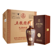 16点：五粮液 五粮精酿 礼鉴珍品 52度 浓香型白酒 整箱装 500ml*6瓶