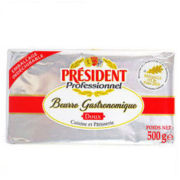 President 总统 发酵型动物淡味黄油块 500g *3件