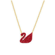 SWAROVSKI 施华洛世奇 5465400 女士红天鹅Iconic Swan仿水晶石项链 38/2X1.5cm 镀金色 *2件