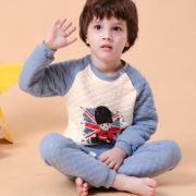 保暖舒适！Classic Teddy 精典泰迪 儿童加厚夹棉保暖内衣套装 多色