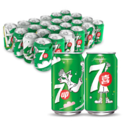 88VIP：7喜 柠檬水果味 碳酸汽水饮料 复古罐 330ml*24罐 *2件