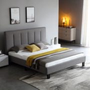 限地区： AHOME A家家具 DA0173 双人床 浅灰色 1.8m