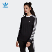 双12预告、10号0点：adidas 阿迪达斯 三叶草 3 STR LS TEE 女装长袖T恤
