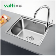 华帝 (VATTI) 304不锈钢水槽单槽 拉丝不锈钢洗菜盆 厨房水槽 厨房洗碗盆091100(500*400*220)