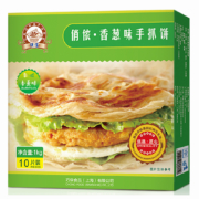 限地区：俏侬 香葱味手抓饼1kg 10片装 *4件
