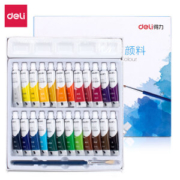 deli 得力 73861 学生美术专用入门级绘画颜料 24色 5ml *3件