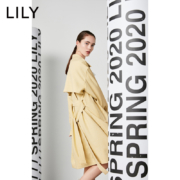 聚划算百亿补贴：LILY120110C1604434翻领斜纹中长款风衣