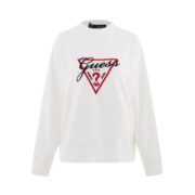 黑卡会员！ GUESS × BLACK PINK联名 女士手写白底LOGO圆领卫衣