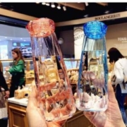 花千紫 彩色钻石玻璃杯 颜色随机单杯