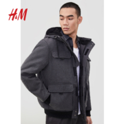 21日0点：HM 0762174 男装连帽派克棉服
