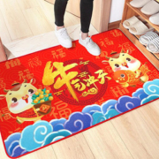 【两条装】牛年红色家用防滑地垫