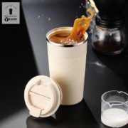 医用级316不锈钢+陶瓷内胆，一键开合：500ml 英国Vanow 便携带盖保温杯
