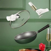 美的 MP-CJ28Wok311 麦饭石不粘锅炒锅炒菜锅 直径28CM