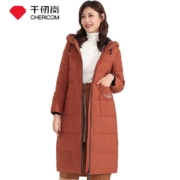 千仞岗 女士 加厚保暖 过膝长款 羽绒服