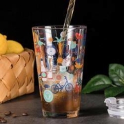 Lufofox 带刻度玻璃吸管牛奶杯 450ml