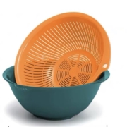 生活谷 双层塑料 沥水洗菜盆 小号两件套