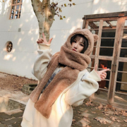 秒杀！熊耳朵帽子连帽一体围巾