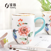 佳佰 手绘花鸟马克杯 3.25英寸*2件