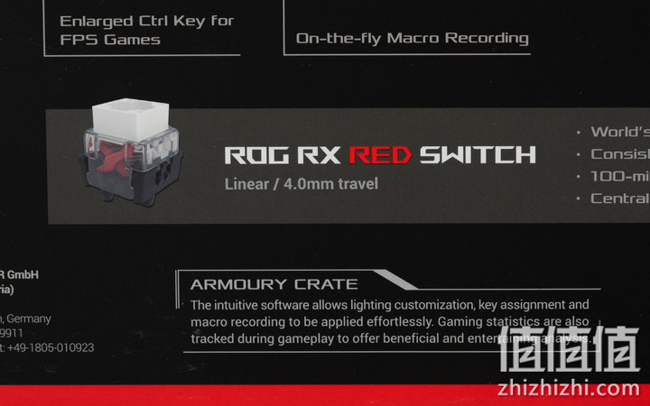 ROG STRIX SCOPE RX游戏机械键盘使用的是ROG RX红轴