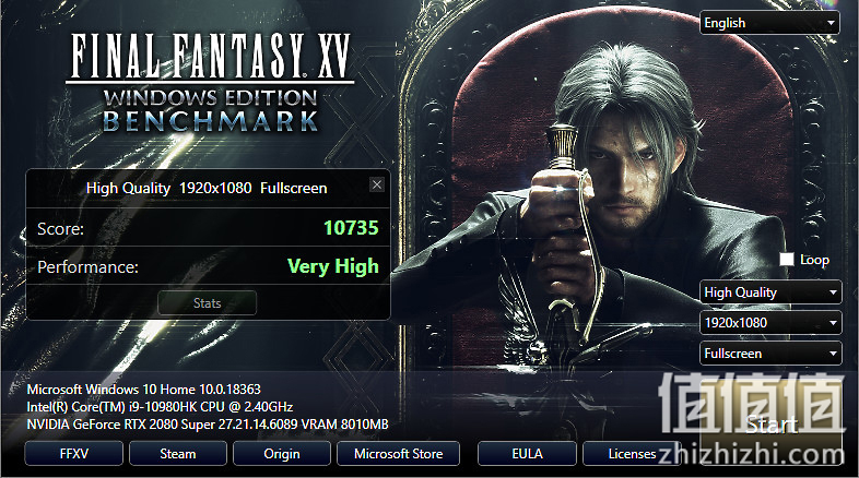 Acer 宏碁 掠夺者战斧700 游戏本Final Fantasy XV Benchmark测试结果