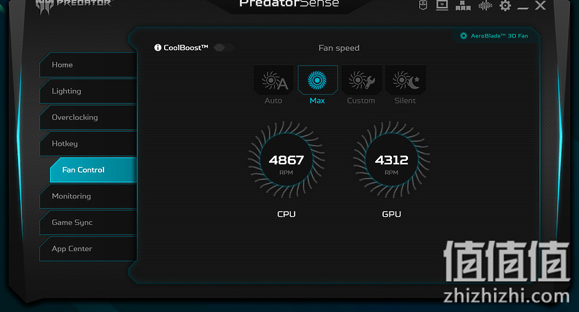 Acer 宏碁 掠夺者战斧700 游戏本PredatorSense设置风扇转速