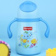 限地区！ Fisher-Price 费雪 儿童便携吸管保温杯 320ML 蓝色