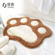佳佰 卡通脚丫造型 吸水地垫 喵出没-卡其45*60cm