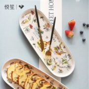 悦笙 大椭圆陶瓷深盘 14.5英寸 1个装 *3件